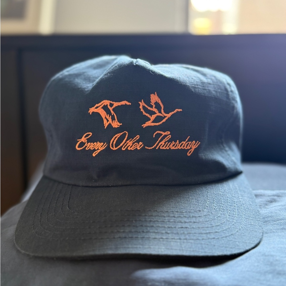Black Cap with Orange Embroidery